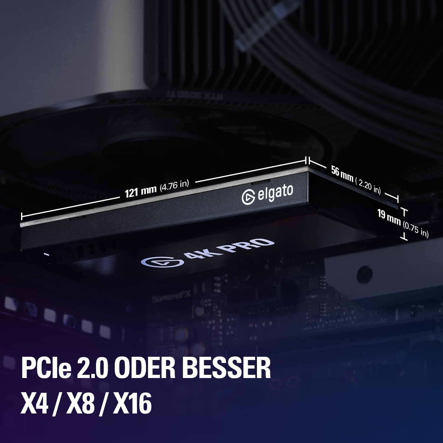 Elgato 4K Pro, Interne Capture-Karte: 8K60-Passthrough|4K60 HDR10 mit ultraniedriger Latenz auf PS5|Pro, Xbox Series X|S, Nintendo Switch 2, OBS und mehr, Streaming, kompatibel PC und Dual-PC-Setups