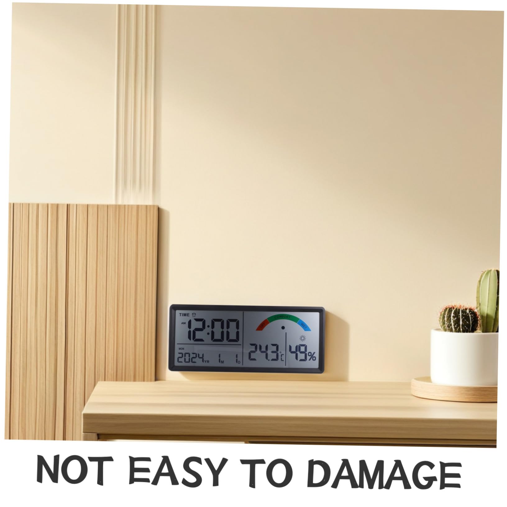 DOITOOL Reloj Digital de Pared Grande LCD con Alarma Termohigrómetro Integrado de Temperatura y Humedad Pantalla Múltiple para Escritorio y Pared Multifuncional para Hogar y Oficina