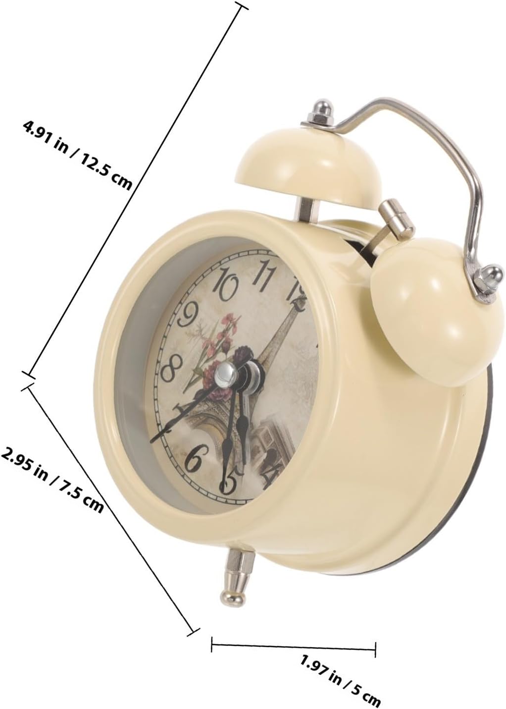 Bell Alarm Clock for Bedroom Decor Vintage Metal Ring image 2