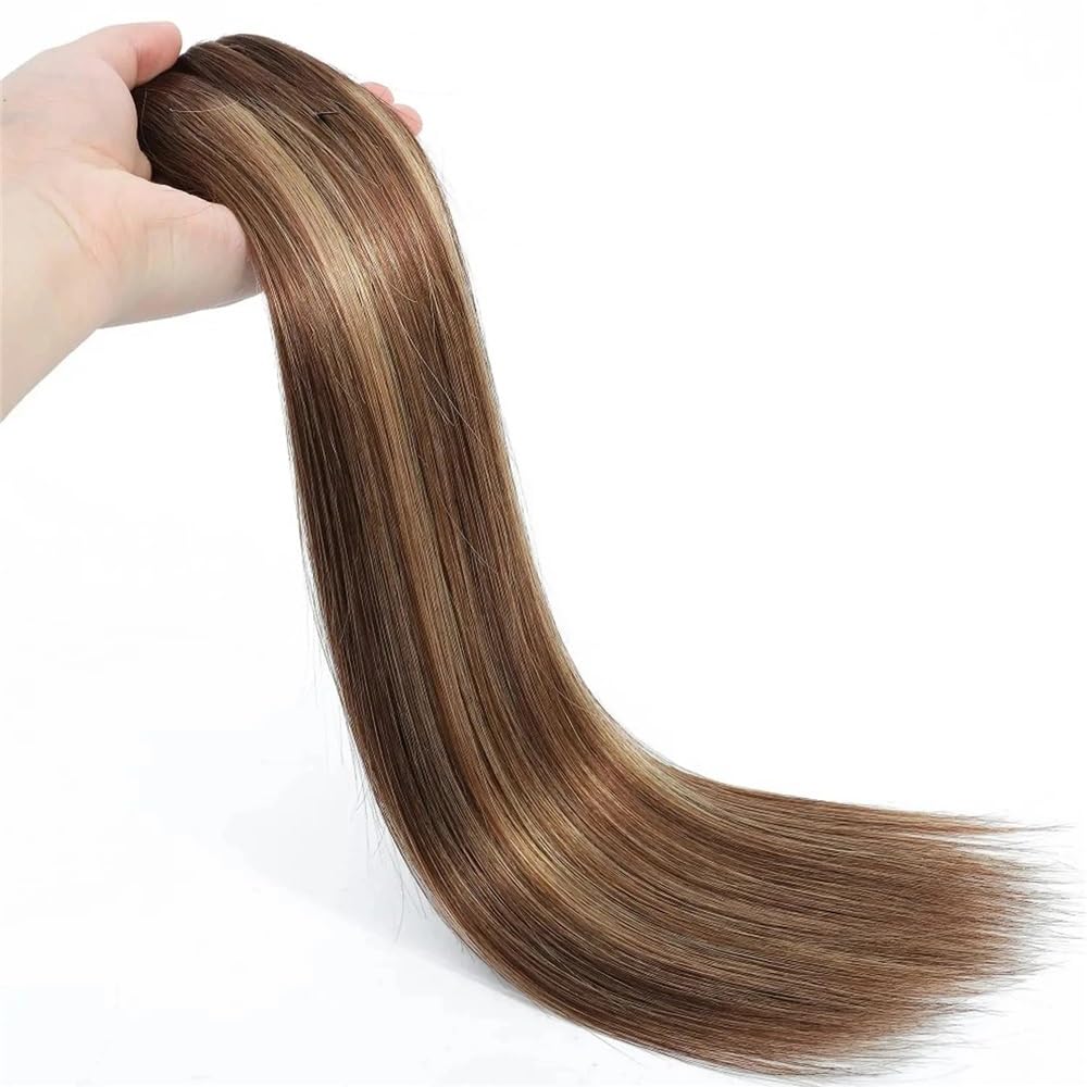 peruka Przedłużki do włosów z pasemkami nr 4/27, proste, naturalnych, podwójnym pasemkiem, 8 sztuk, klipsami Do przerzedzających się włosów(24inches,120g-1 pack)