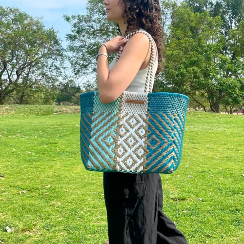 Image of MARIA VICTORIA Women's Waterproof Plastic Tote - Medium, Stylish Spring /Summer Bag for Daily Use & Travel