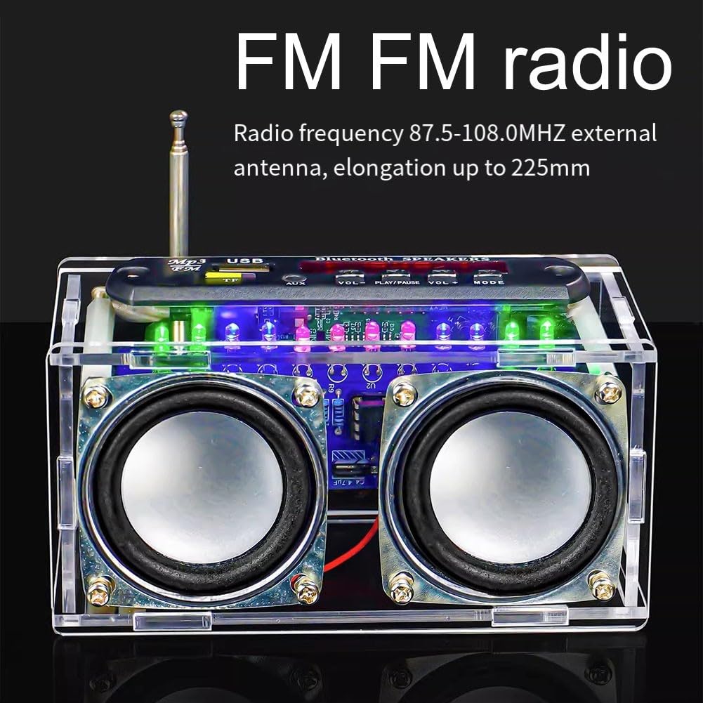 Zestaw do samodzielnego montażu głośników z radiem FM, lutowanie, nauka, radio Bluetooth 2-kanałowe