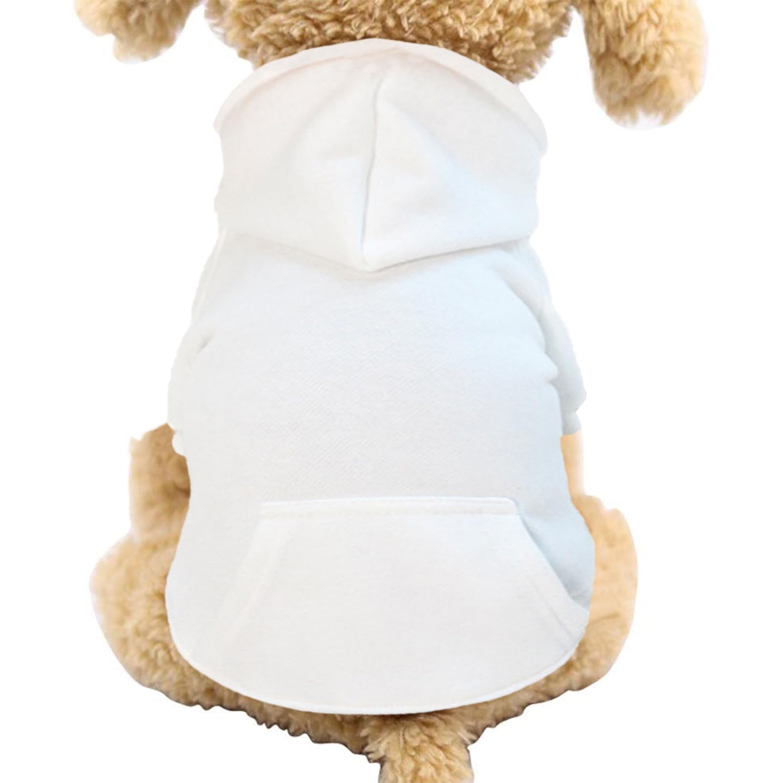 Jecikelon Winter Dog Hoodie Sweatshirts with Pockets Warm Dog Clothes for Small Dogs Chihuahua Coat Clothing Puppy Cat Custume (White, Medium)