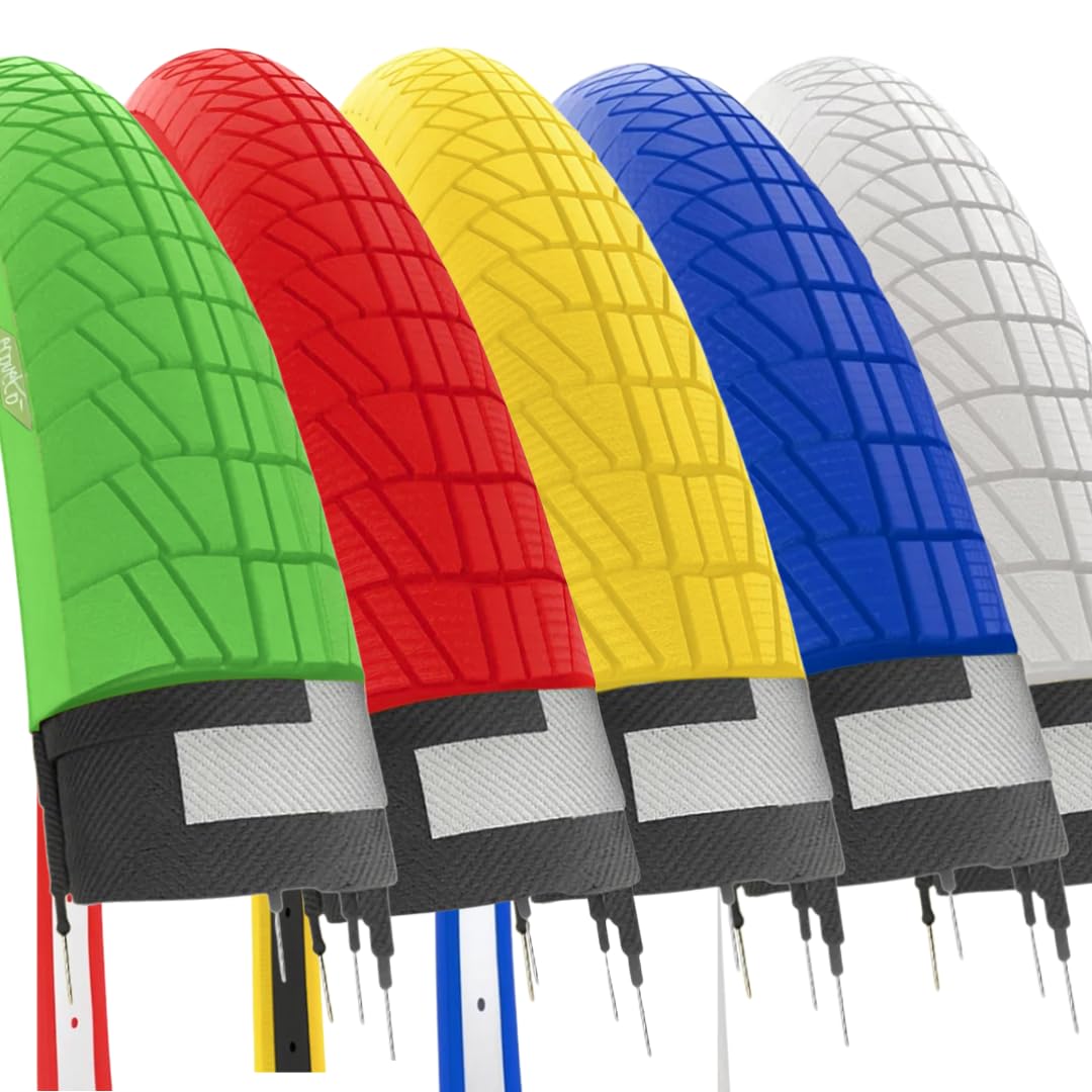 2 Coloured Tyres 20 x 1.75 cm (47-406) + Road Tyre Chambers Graciella City Bike Children (Red)