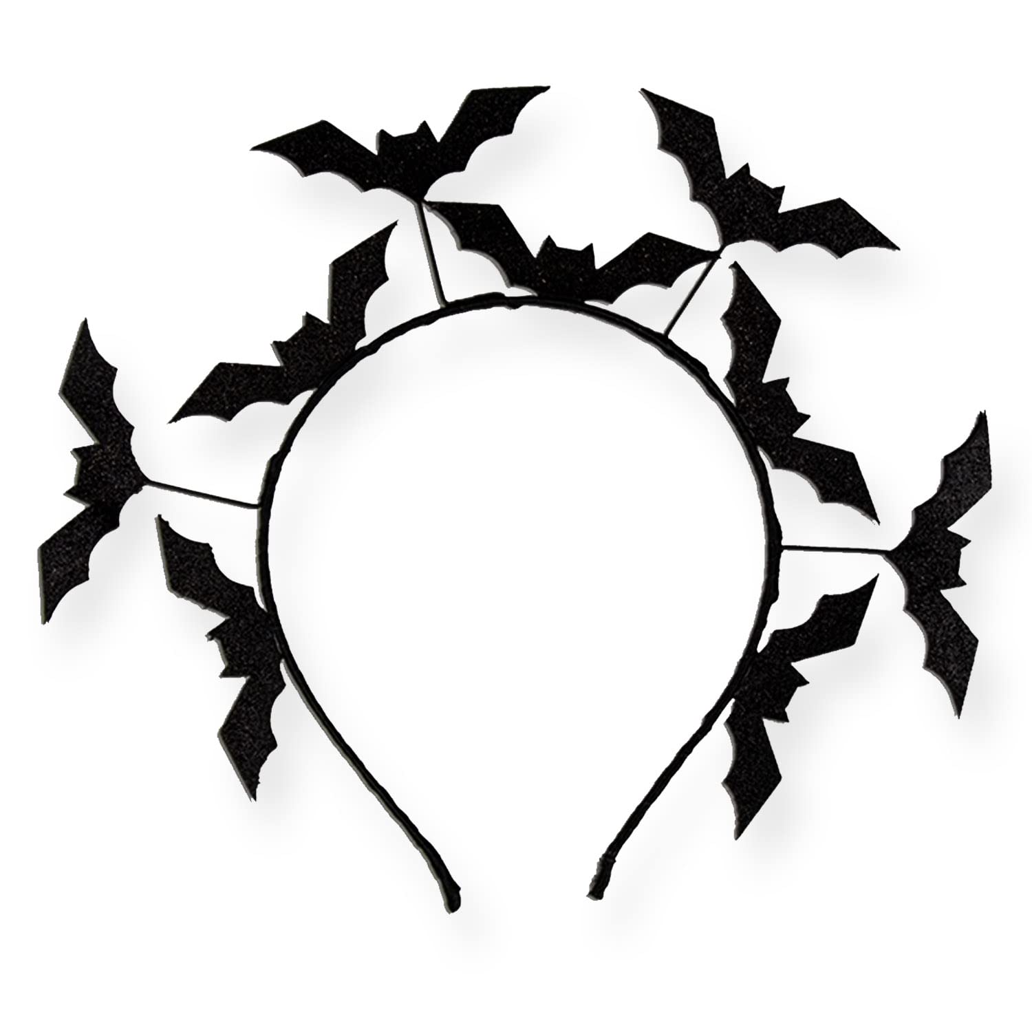 AKHHalloween Bat Headband | One Size | Black Glitter Bat Headband | Halloween Fancy Dress Costume Accessories | Witch Headwear | For Adults Kids Men Women Unisex