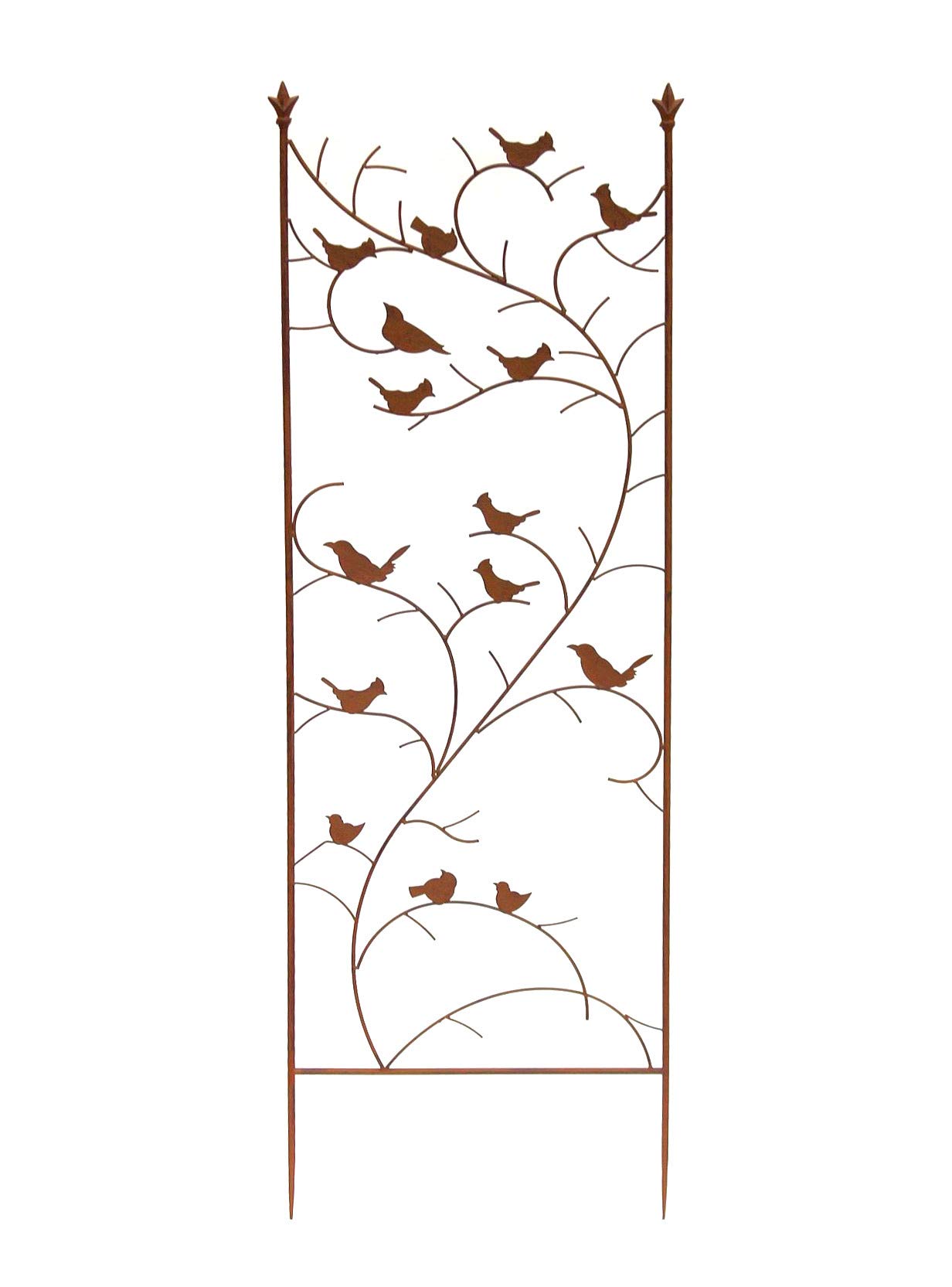 Tuteur en métal avec 15 oiseaux - 150 cm - Autoportant - 120705