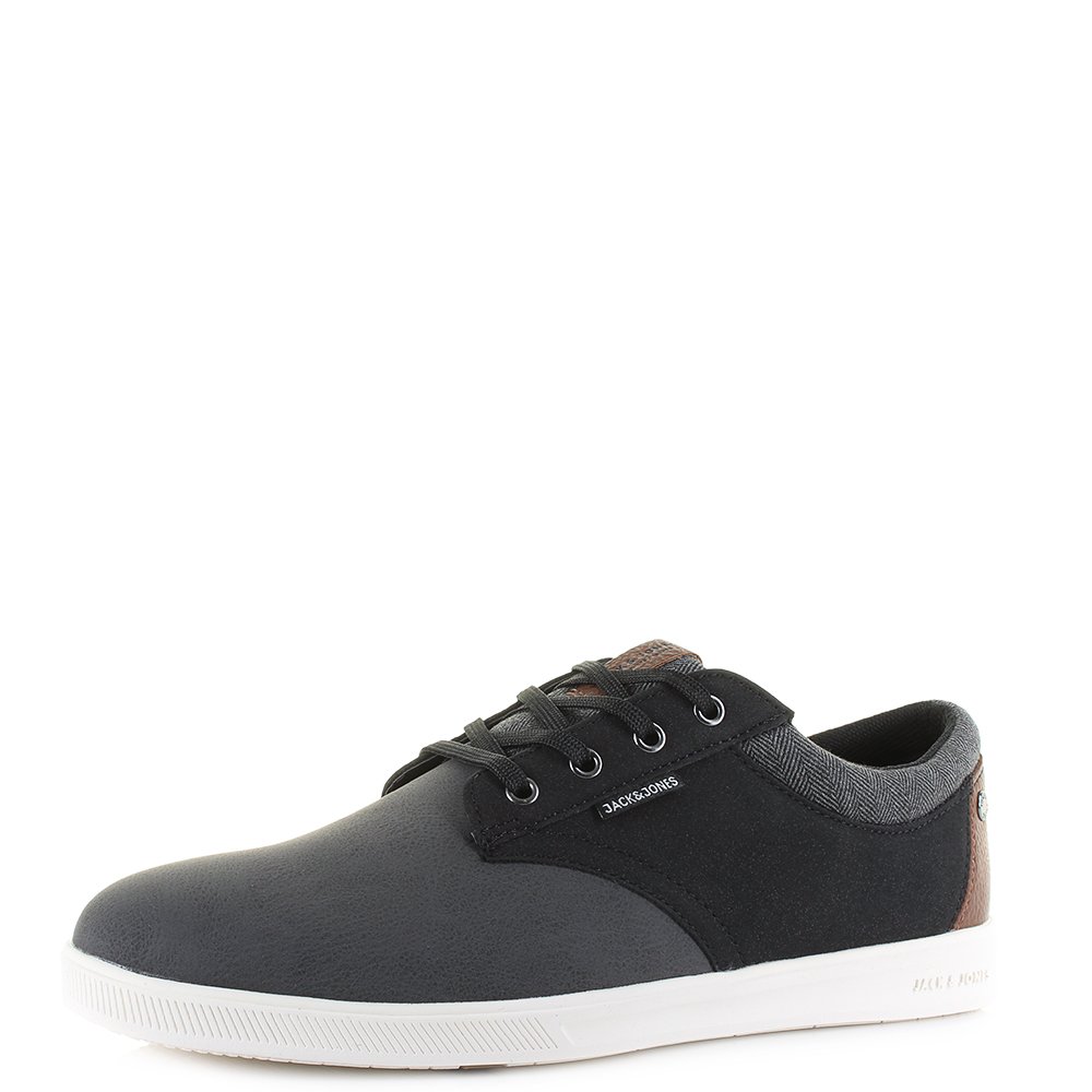 Jack & Jones Men's Jfwgaston Pu Combo Anthracite Low-Top Sneakers