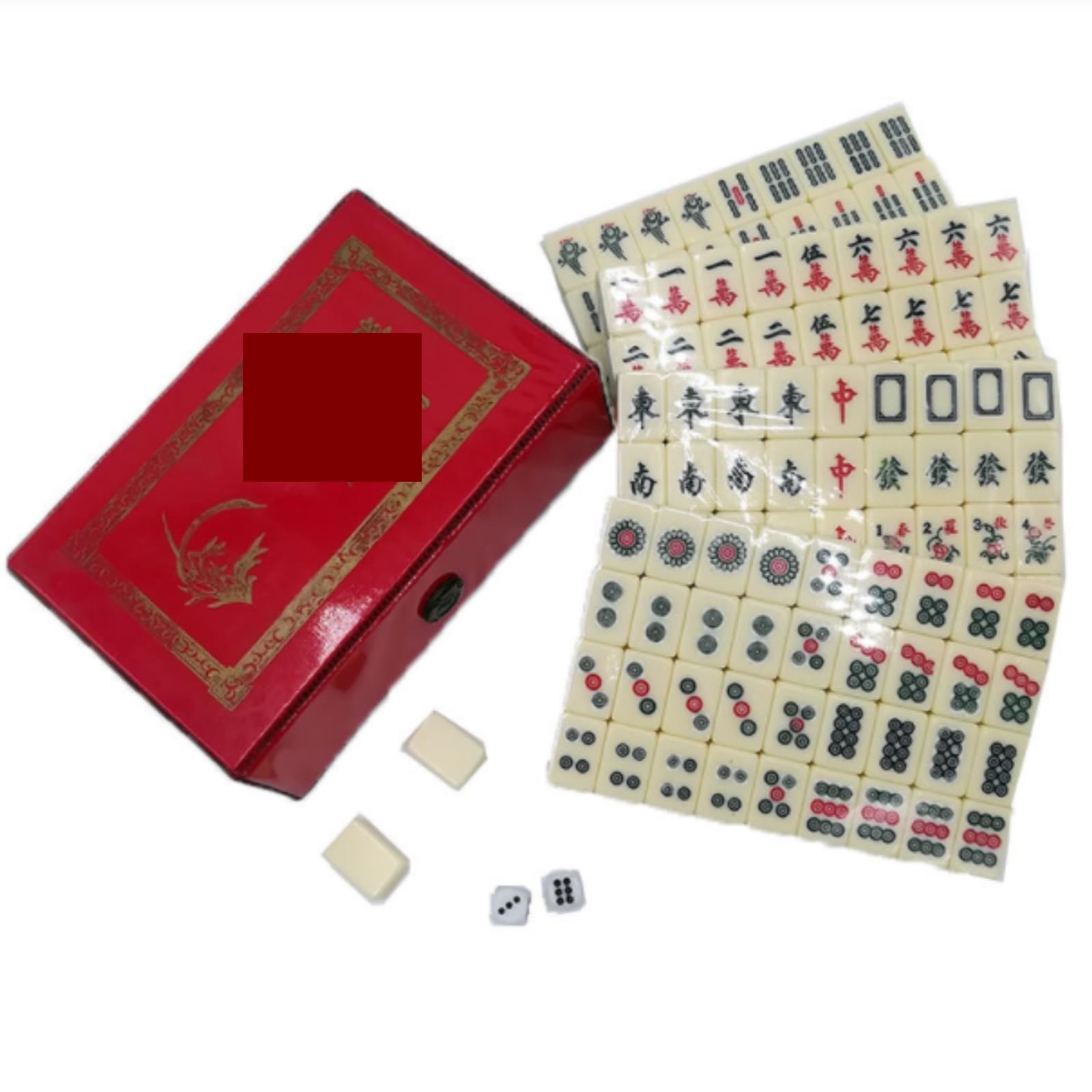 Chinesisches Mahjong Mahjong-Set, Chinesischer Mahjong, 144 Spielsteine, Reise-Mahjong Mit Aufbewahrungsbox, Chinesischer Mahjong Für Familie Reise Spiel