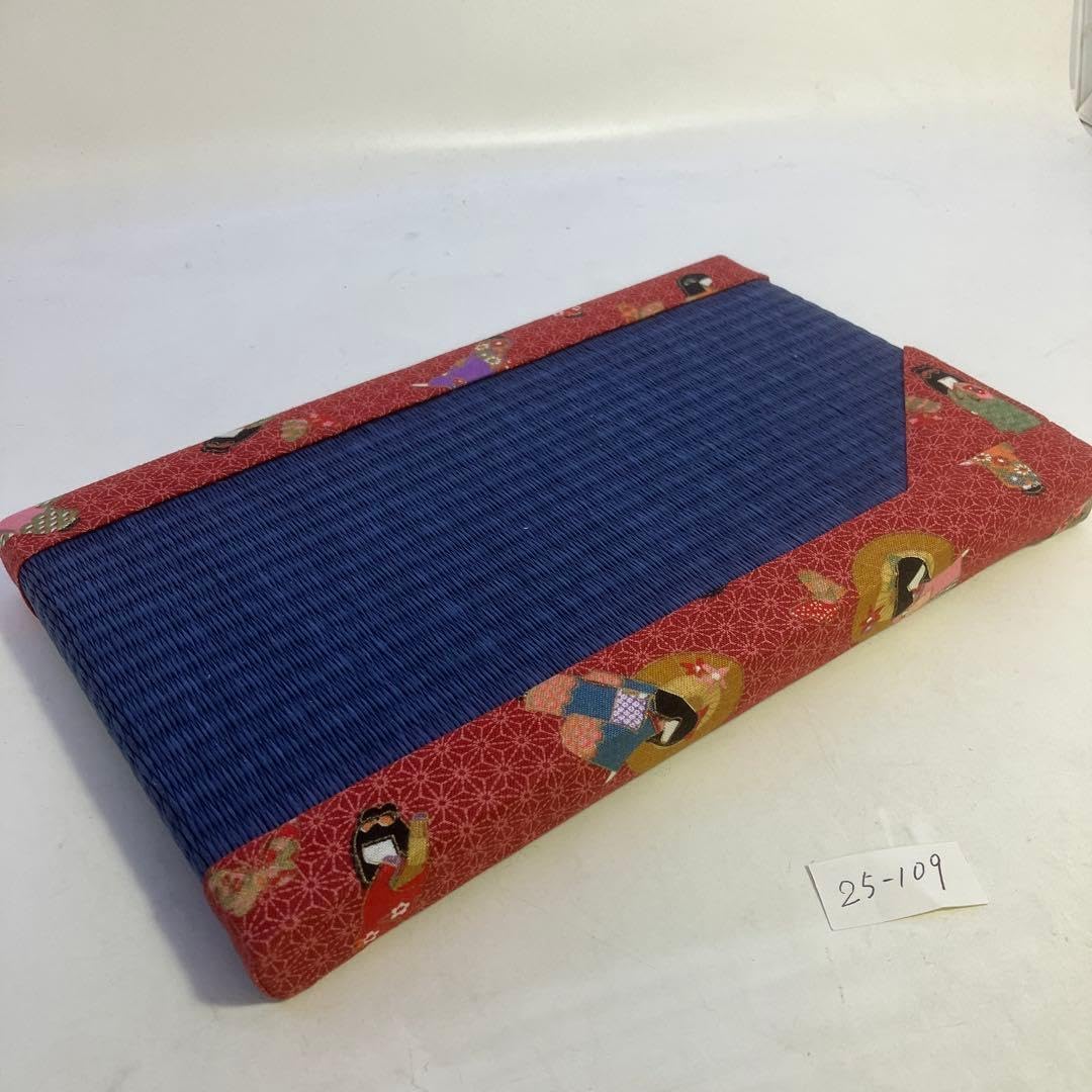 高級品:お雛様用畳台:コケシ人形柄のミニ畳:和紙畳ブルー