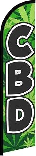 Alternative Novelties CBD Green 2.5'x11.5' Super Knit Polyester Advertising Windless Flag