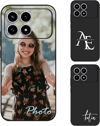 Custom Case Compatible with Xiaomi Redmi K90 Personalized Photo - Customized Picture Logo Text Phone Cover, Protective Silicone TPU, Slim Soft Shell Unique Gift, Black