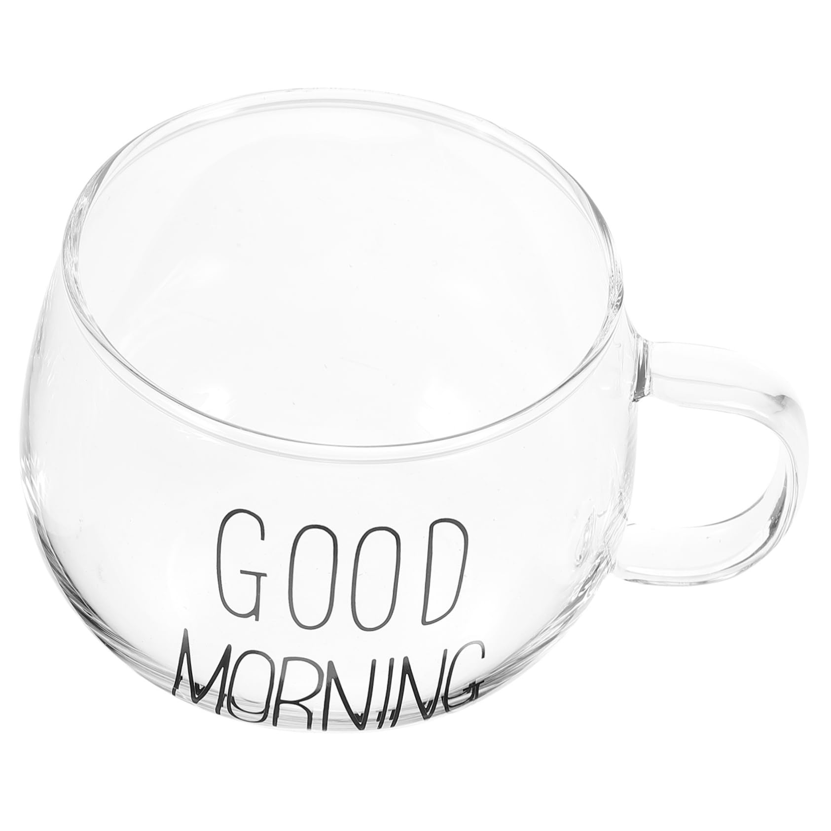 MUCKLILY Clear Glass Milk Cup with Handle Breakfast Bowl for Cereal Juice and Versatile Clear Drinking Mug for Daily Use Entertain Guests Effortlessly