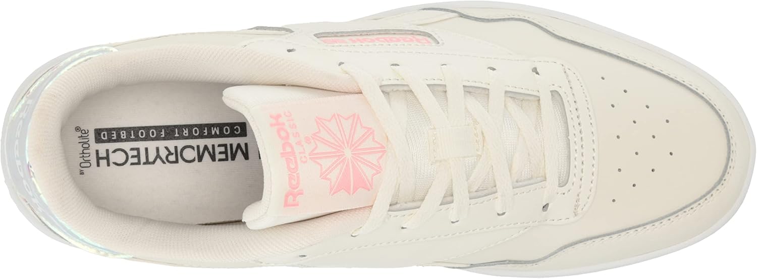 Reebok Women's Club MEMT Sneaker 6 Chalk/White/Pink Glow