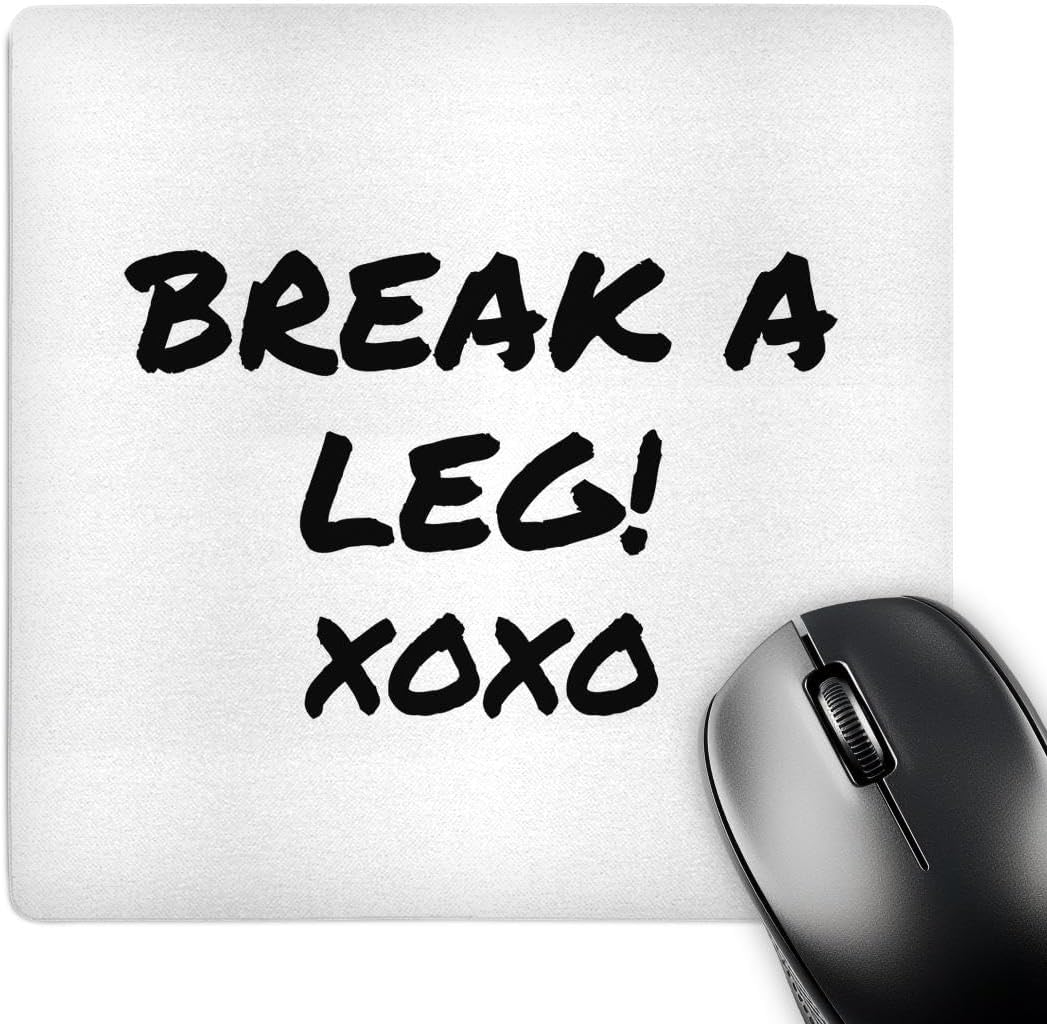 3dRose Break a Leg xoxo. Theater, actor, show business good luck - Mouse Pad, 8 by 8 inches (mp_195571_1)