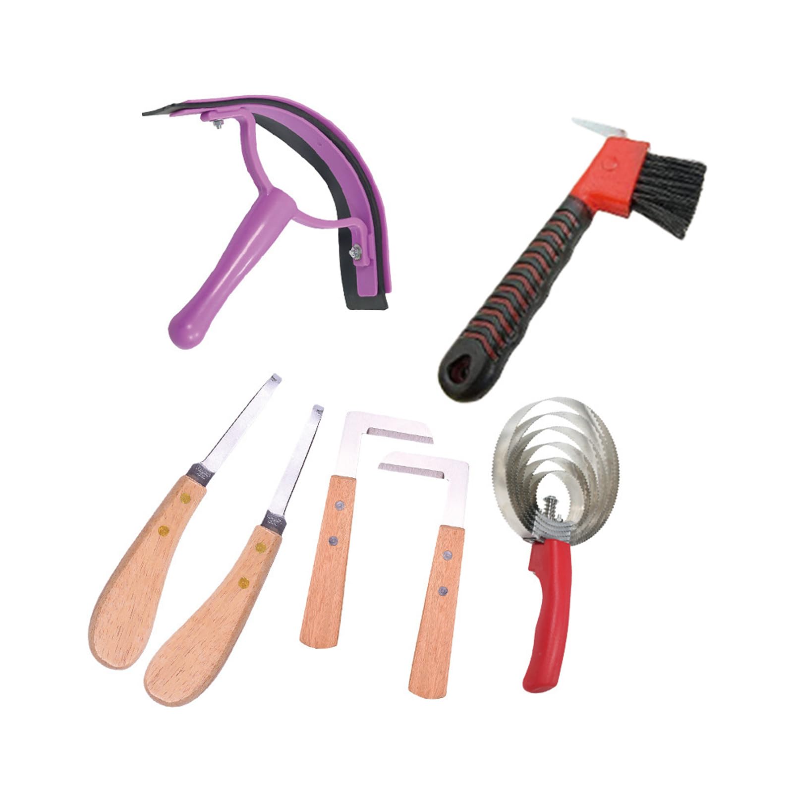 Set Strumenti Professionali per La Cura dello Zoccolo Strumento per Rifilare Lo Zoccolo in Acciaio Inossidabile con Manico in Legno per Bovini E Cura del Bestiame per Animali da Fattoria
