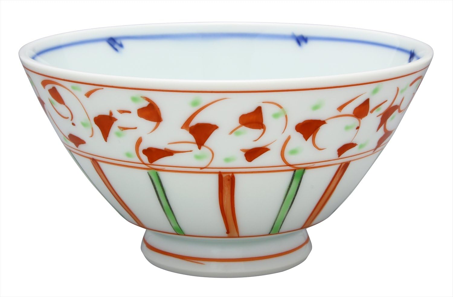 Hasami Ware Ichiyume Kiln Arabesque Tokusa Rice Bowl, Red
