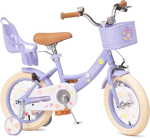 Bicicleta para niñas con cesta para niños pequeños y niños de 3 a 14 años, bicicleta para niños de 14, 16 y 18 pulgadas, con ruedas de