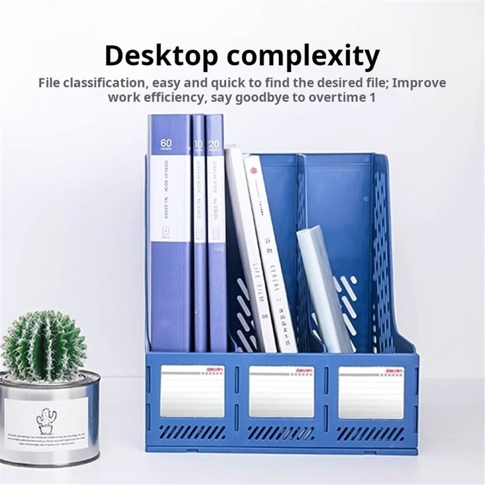 Portadocumenti blu - Desktop Document nizer Rack di archiviazione per ufficio per la classificazione dei contratti e la gestione delle informazioni Efficiente file nizer per spazio di lavoro