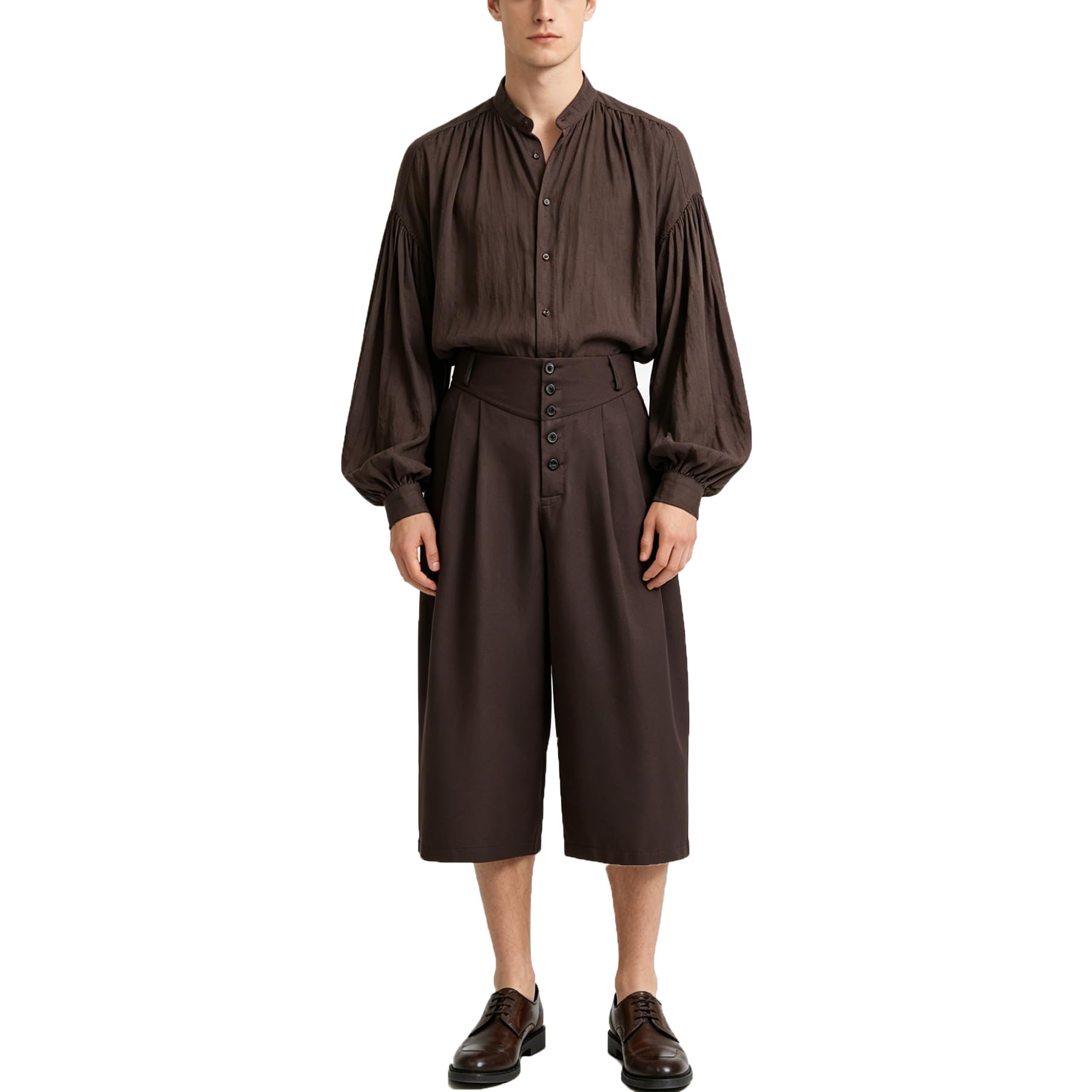 BPURB Men's Colonial Medieval Pants Pirate Trousers Wide Legs Breeches Knickers Renaissance Costume — image 1