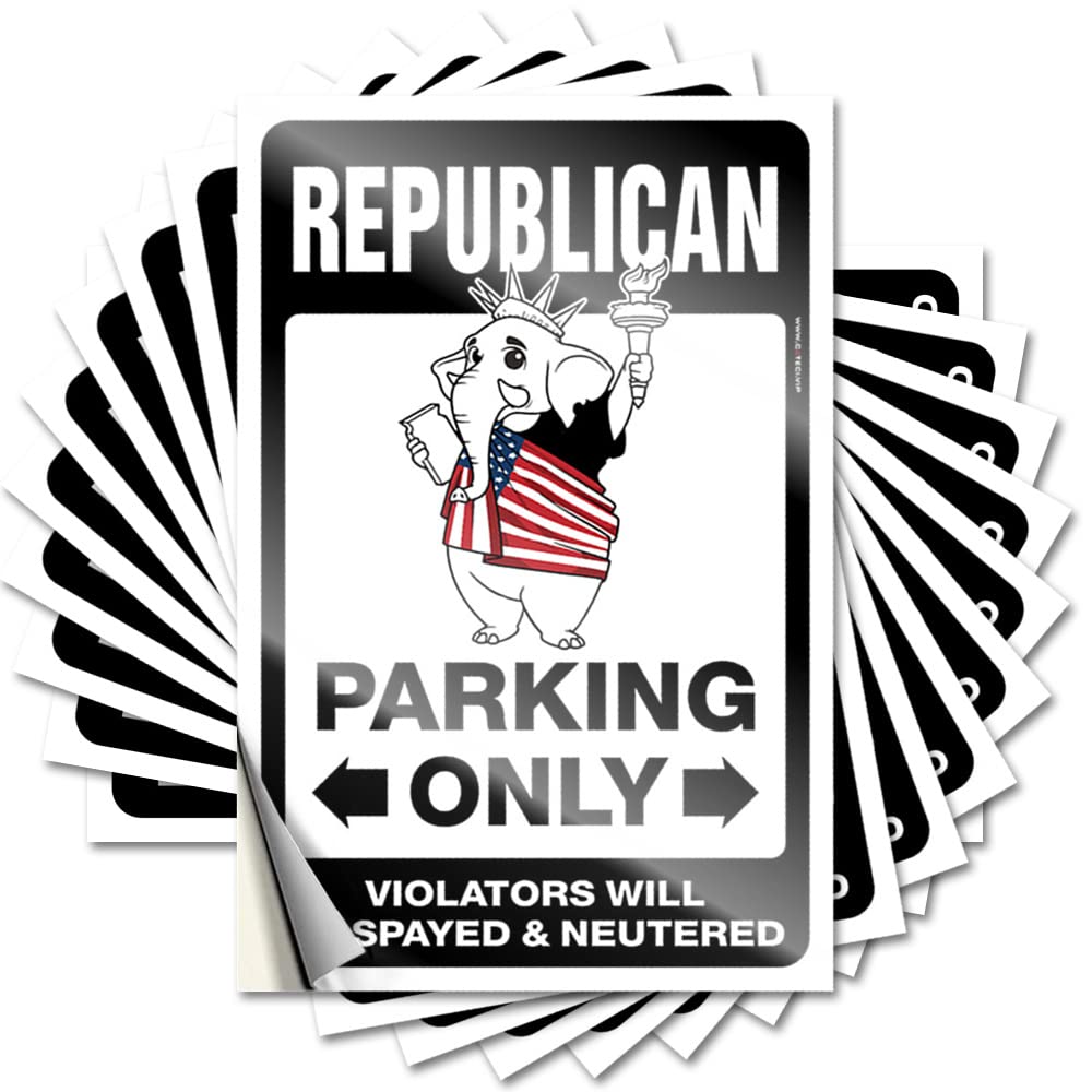 Republican Parking Only Fluffy Stickers | Girls Waterproof Vinyl Tumbler Teacher Removable Decal Peel Stick(6X9CM)