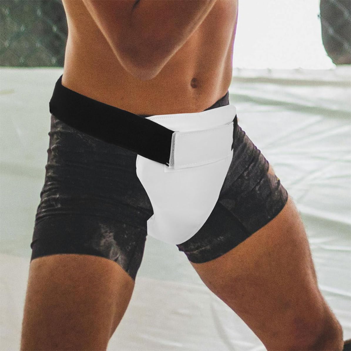 Yardwe Men’s Adjustable Mma Groin Protector 2pcs Set with Breathable Integrated Crotch Guard for Boxing Kickboxing Martial Arts Sparring Training