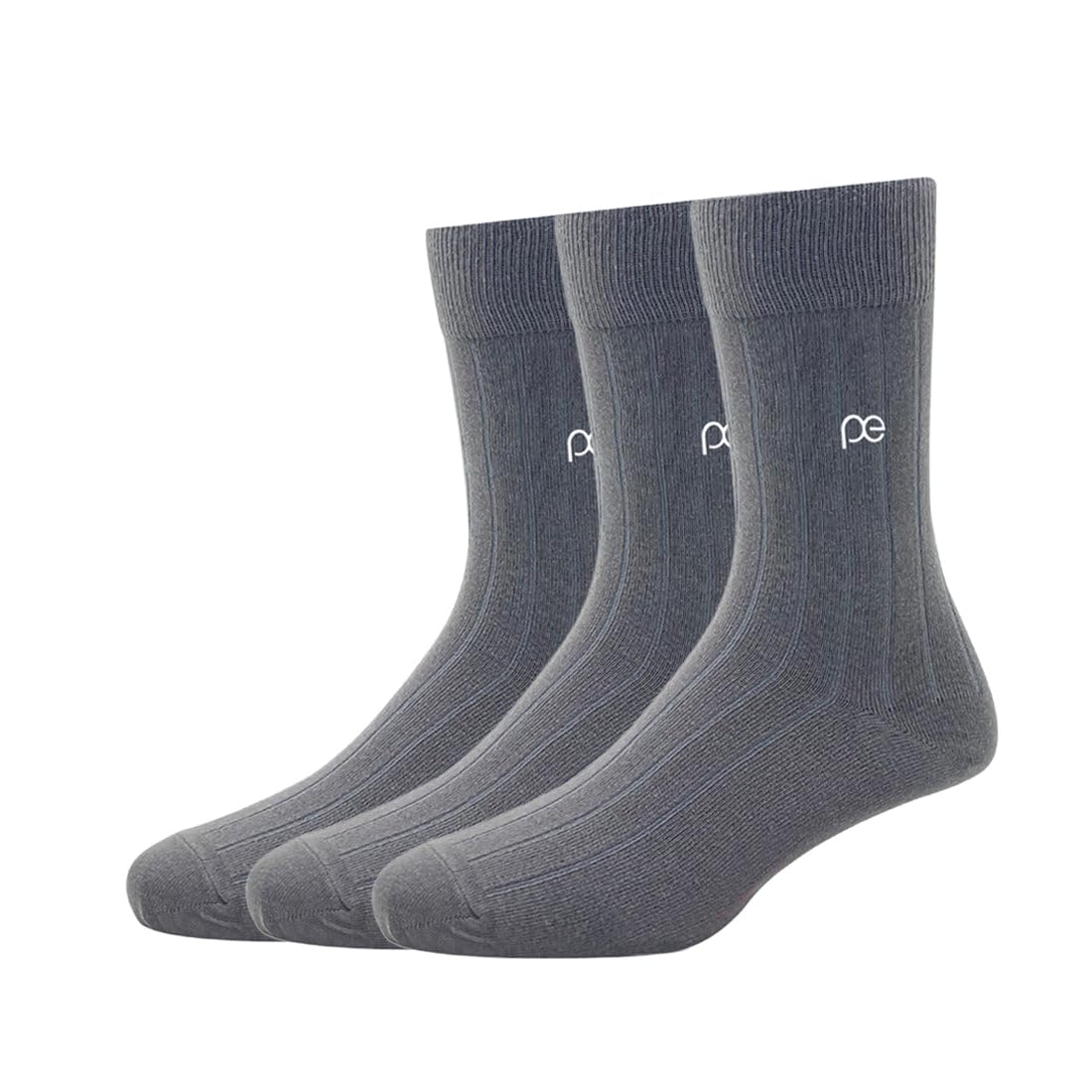 Peter England Mens Cotton Full Length Socks (Pack of 3) Dark Grey