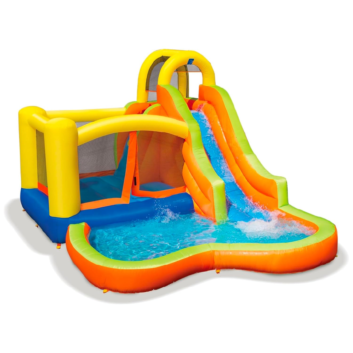 Banzai Inflatable Pool Water Slide, Blow Up Backyard Splash House, Sun N’ Splash