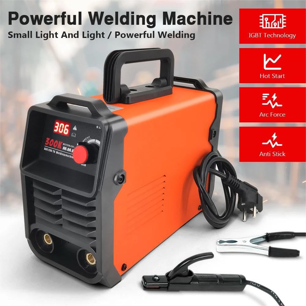 300A 220V MMA ARC Soldador,Mini Portátil Soldador Electrodo con Pantalla Digital LED,Bricolaje, Reparación de Bicicletas, Soldador Portátil para Soldadores