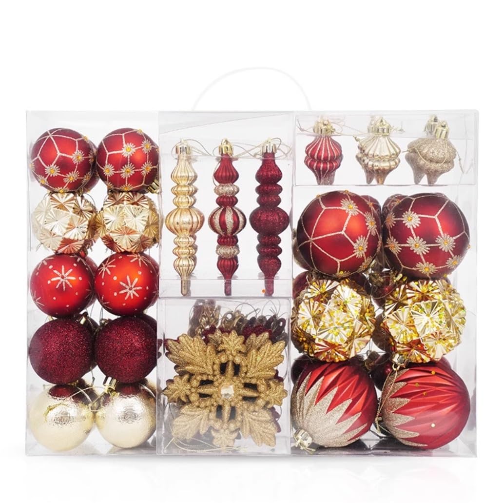 Set de Bolas de Navidad Bolas de Navidad Adorno De Bola De Navidad De 100 Uds., Adornos Colgantes De Plástico Inastillables Para Decoración Para Fiesta De Boda De Árbol De Navidad Bolas para Arbol de