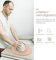 Vista 3 de Rueda de cerámica redonda de tablero de fibra de madera, murciélagos, tabla de cuña de arcilla de 9.8 in, tabla de secado de arte de cerámica