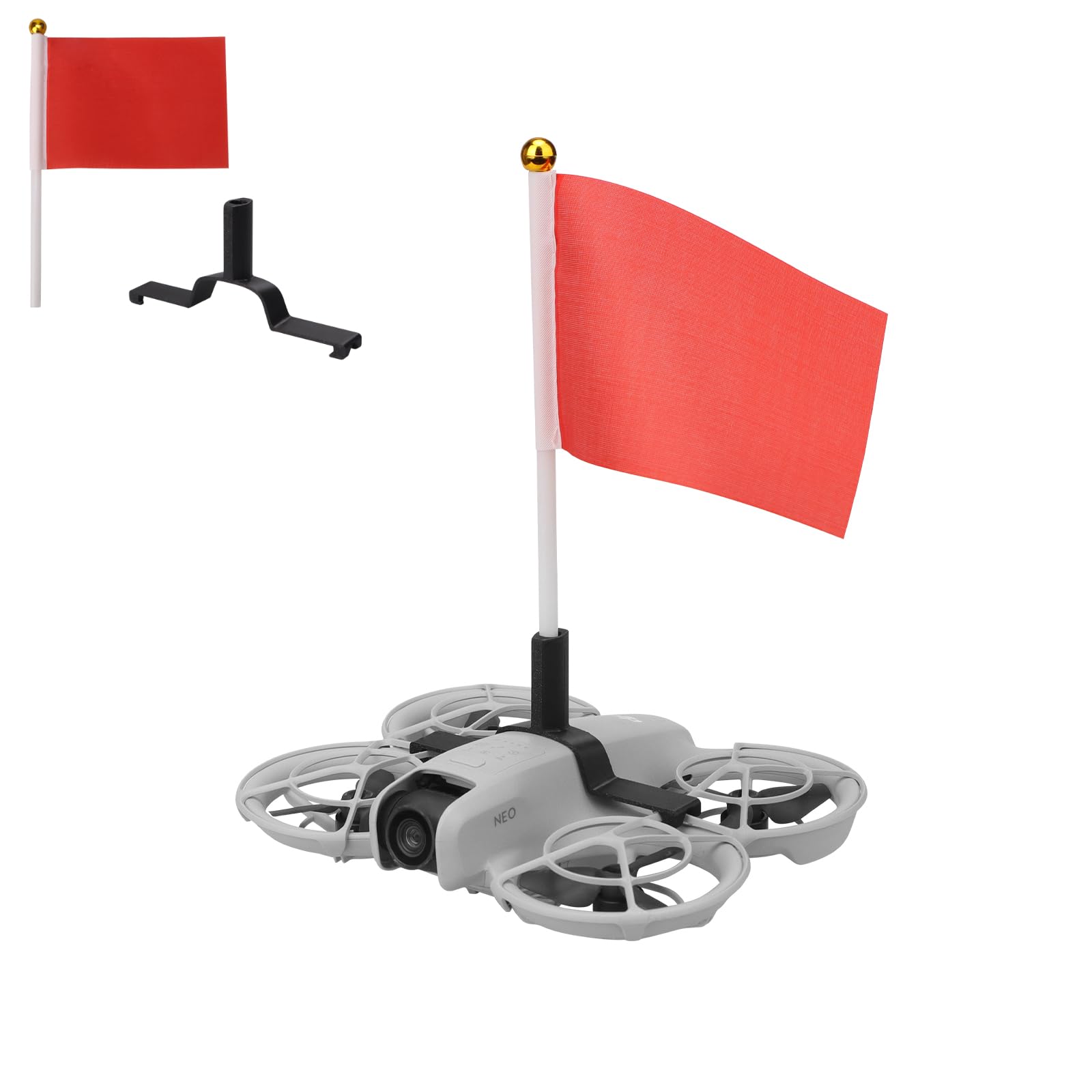 TEHAOUU Drone Color Flag Expansion Mount for DJI NEO, Top Mount Fixed Mounting Bracket Drone Accessories (Red)