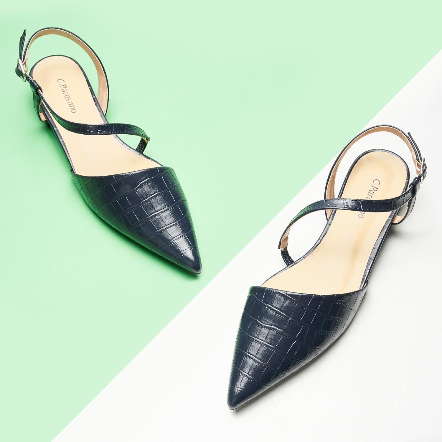 C.Paravano Flats for Women | Pointed Toe Flats | Slingback Shoes for Women | Pointed Toe Sandals | Casual Shoes - Image 3