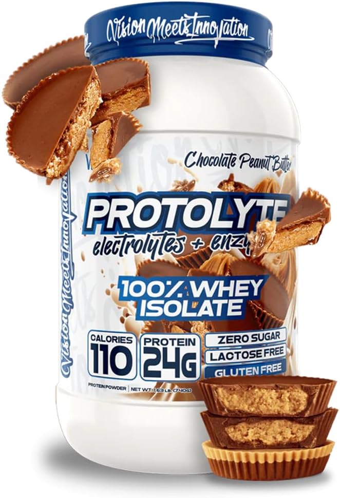 VMI Sports | ProtoLyte Whey Isolate Protein Powder | Low Calorie Whey for Weight Loss and Muscle Gain | Digestive Enzymes | Non-GMO (1.6 lb, Chocolate Peant Butter)