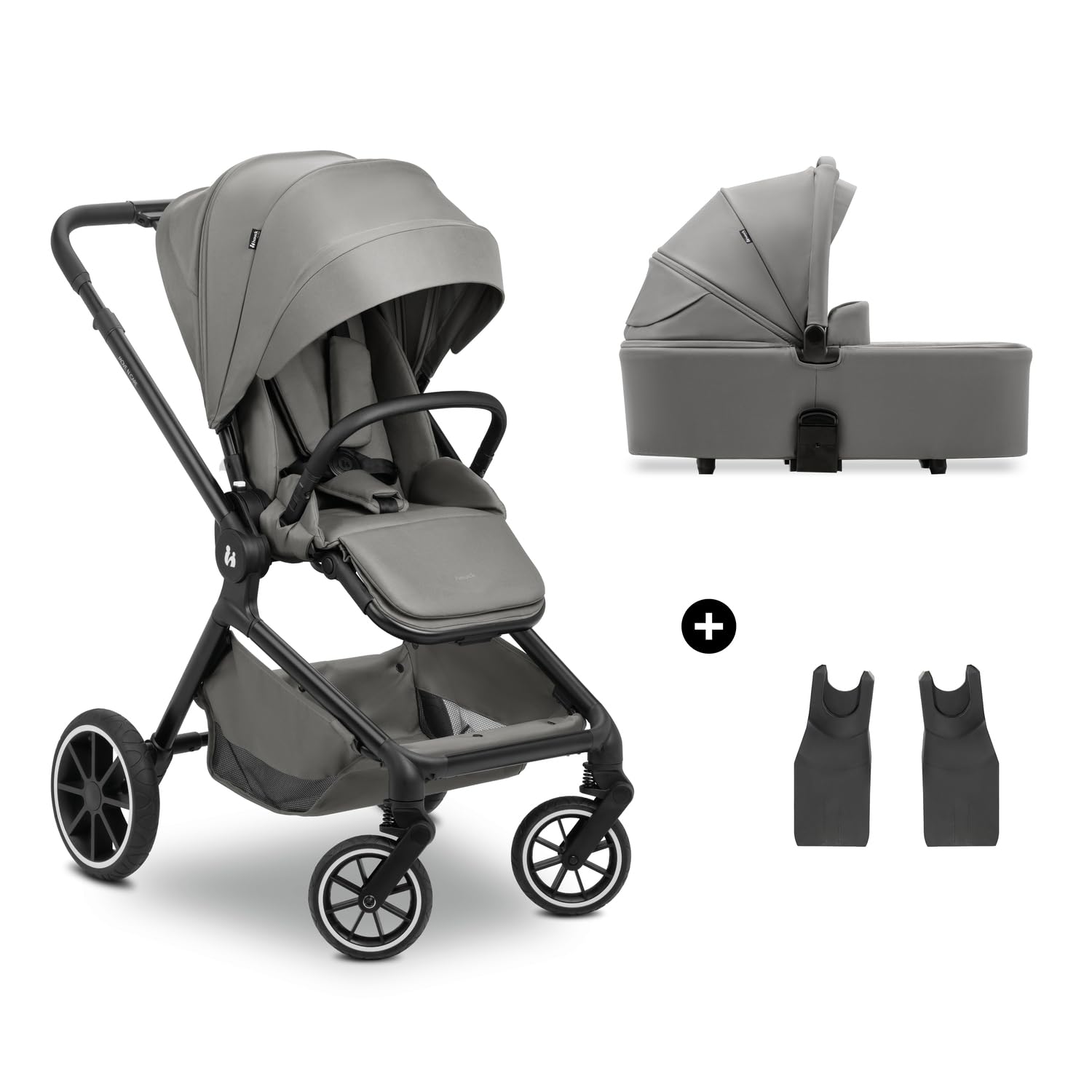 Hauck Move N Care Set 2 in 1 Kombikinderwagen ab Geburt bis 22 kg Babywanne Wendbarer Buggy UPF 50+ XL Korb