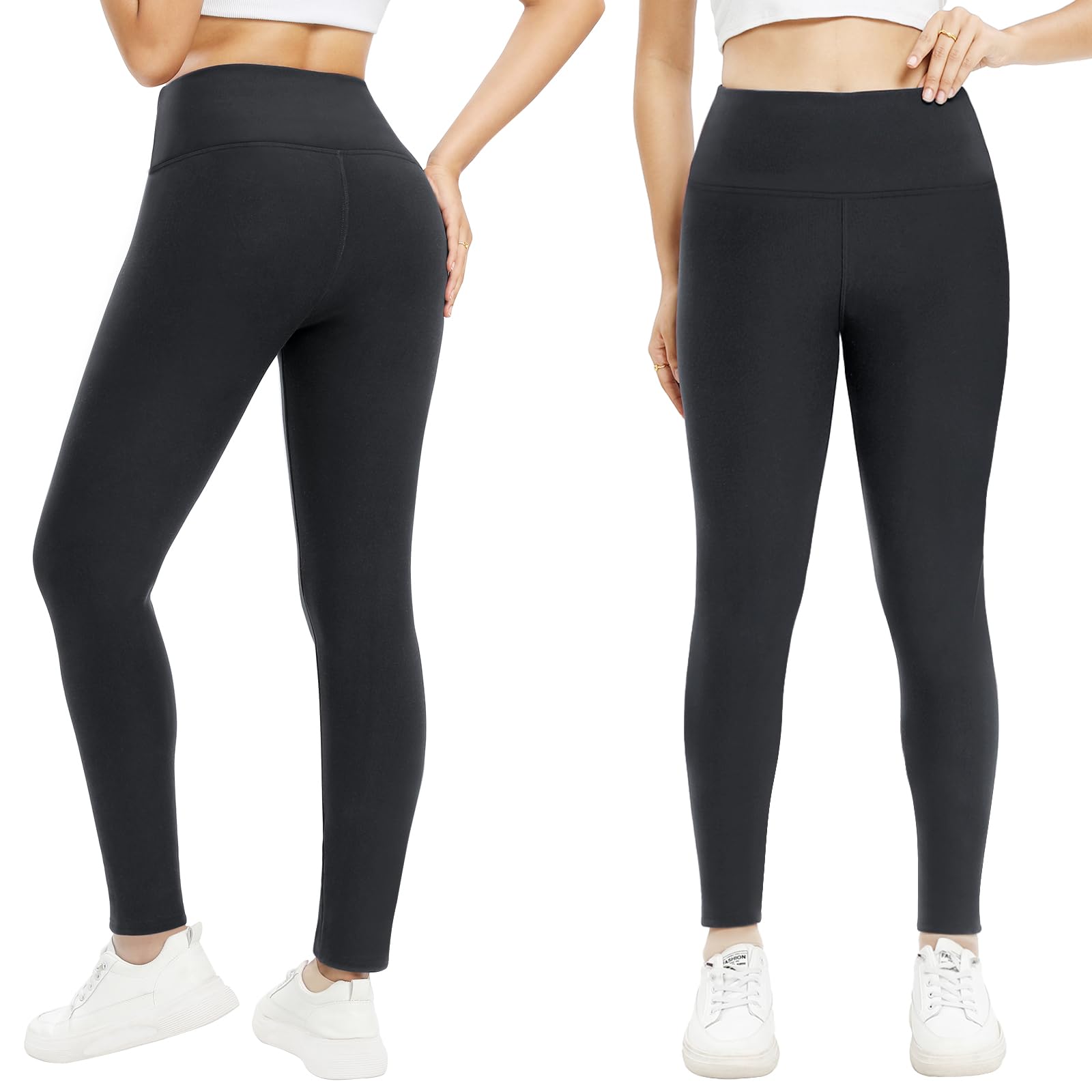 Voqeen Leggins Felpati Donna Leggings Elastici Morbido Invernali Termici Donna Collant Felpati Termiche a Vita Alta