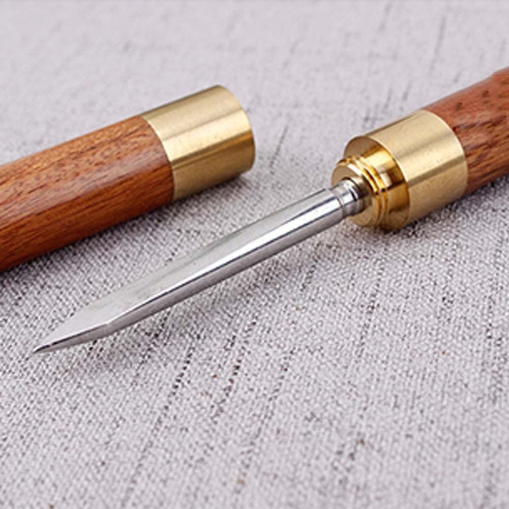 LIZ Couteau à Amincir En Bois De Santal Diluant En Cuir Pelle Couteau En Cuir Coupe-bordure En