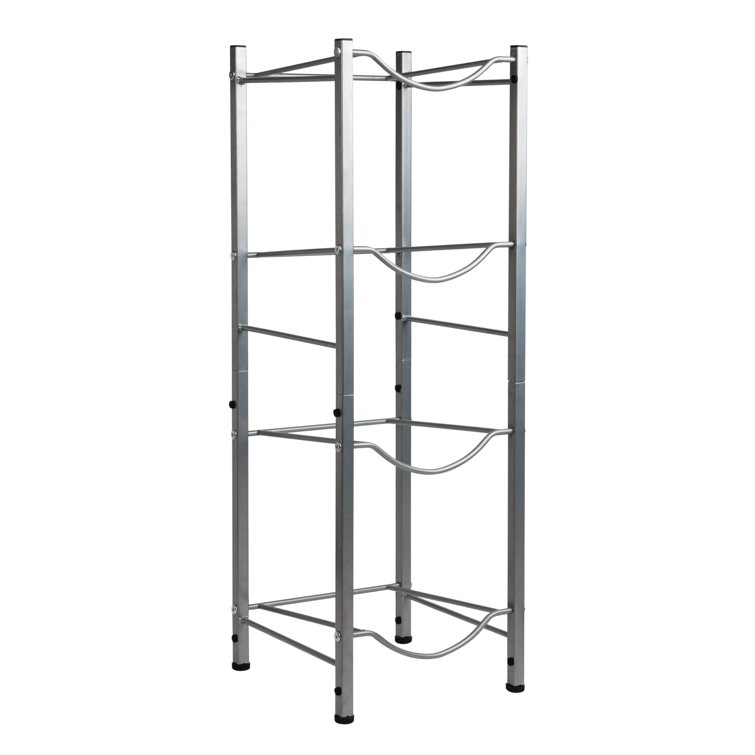Mind Reader Wasserkrugständer, für vier 1,8 l Krüge, Wasserkühler, Regal, Metall, 34,9 cm L x 34,9 cm B x 104,4 cm H, Silber