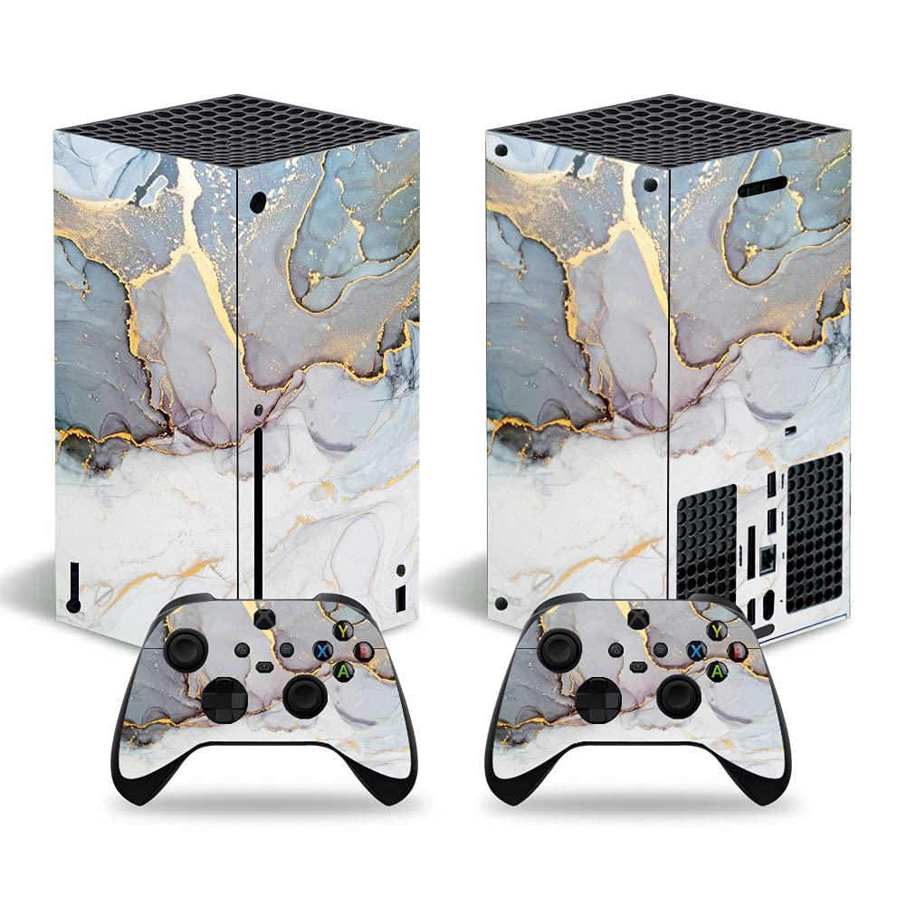 Skin Sticker for Xbox Series X Console, Full Set Vinyl Decal Protective Wrap Cover for Wireless Controller (Light Blue)