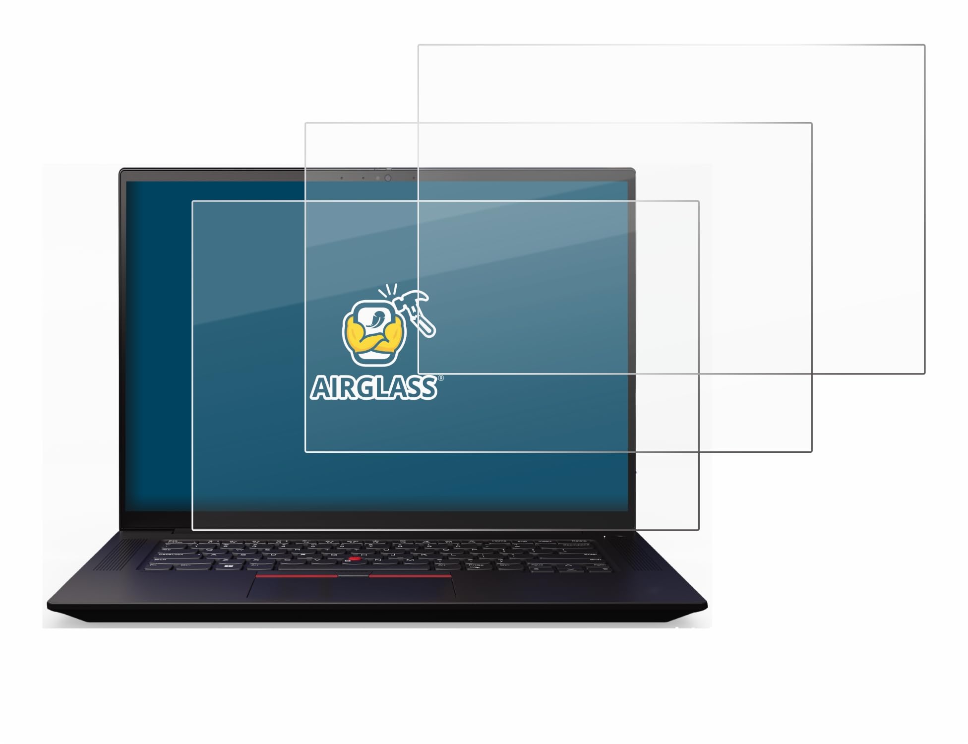 brotect Glass Screen Protector Film compatible with Lenovo ThinkPad X1 Extreme 16" (Non-Touch) (4th Gen.) (3 Pack) - Glass-Foil Protection