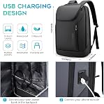 Sac à dos intelligent BANGE étanche pour ordinateur portable de 15,6 po avec port de chargement USB, sac à dos durable pour le voyage