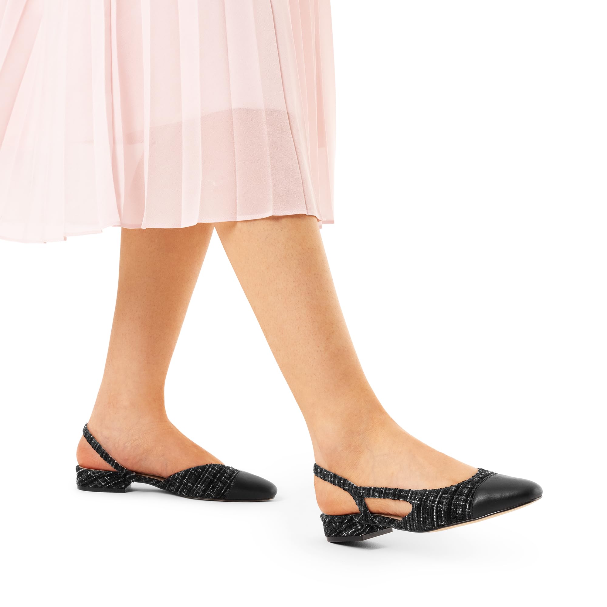 DREAM PAIRS Ballerine da donna con cinturino sul retro, punta quadrata con tacco basso, comode scarpe da lavoro per ufficio, feste, matrimoni, affari, casual