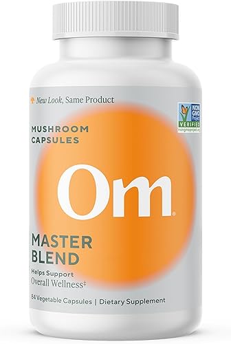 Om Master Blend Cápsulas de hongos – Suplemento orgánico de hongos con 10 hongos y ashwagandha – Apoya la inmunidad, la salud intestinal y el alivio