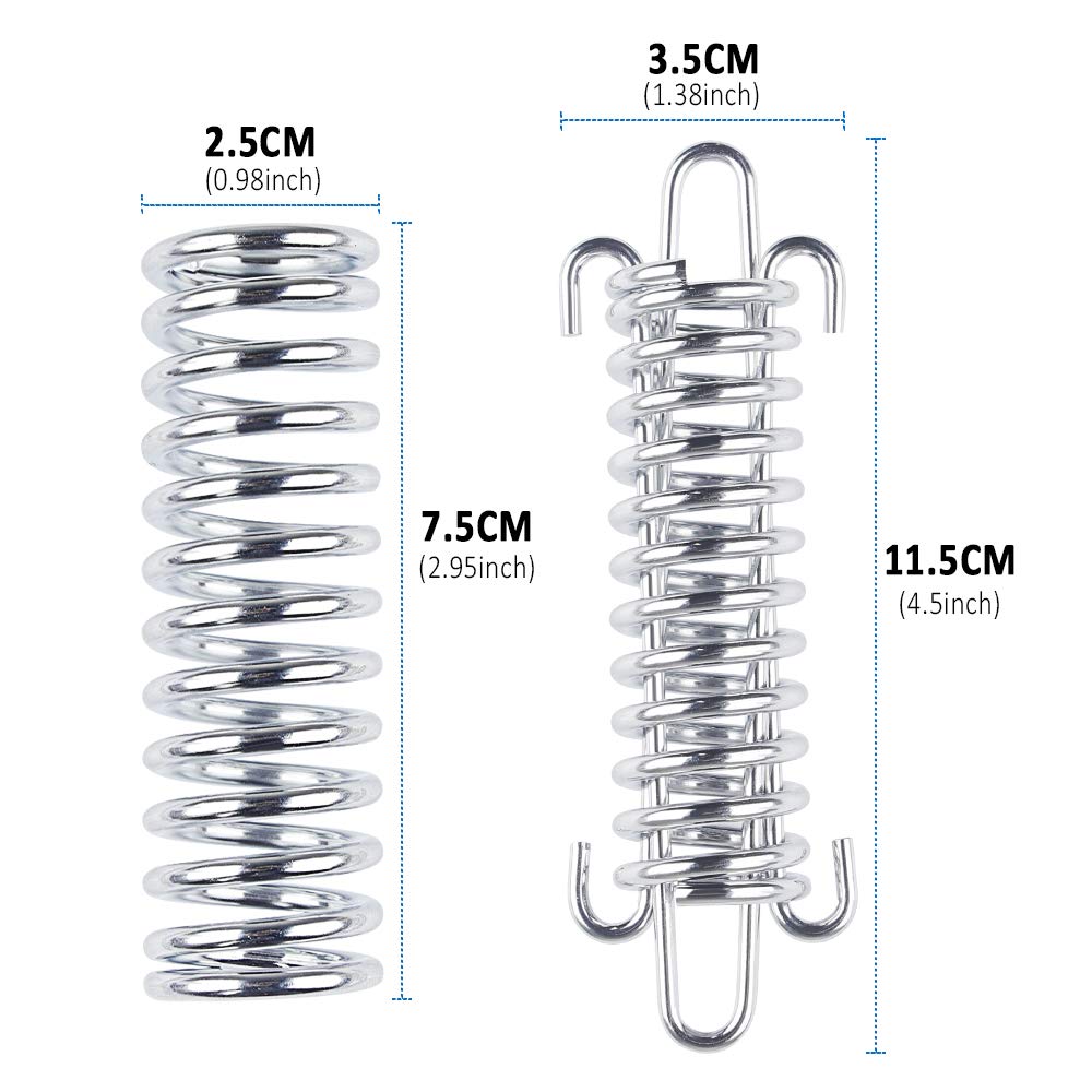 4 Fibbie Ammortizzatrici Per Tenda In Acciaio Inox – Molle Per Corda Antivento Da Campeggio, Portata 226 Kg
