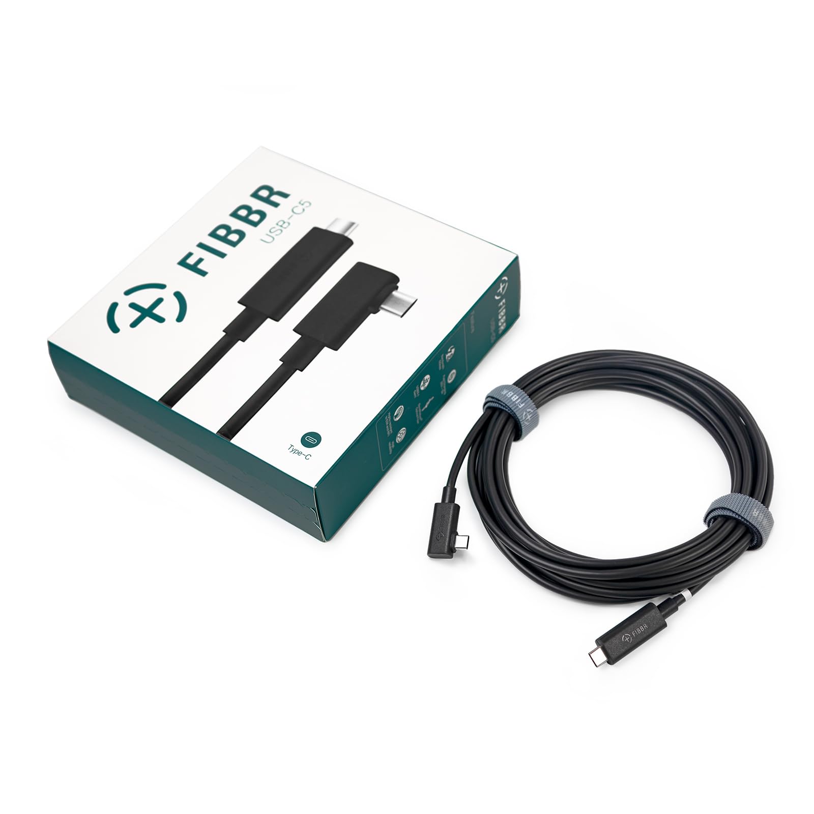 FIBBR USB C Kabel 5M, USB 3.0 na USB C Kabel Kompatybilny z Oculus/Meta Quest 3 / Quest 2 / Pro/Pico 4 Steam VR, Kabel Słuchawkowy Wirtualnej Rzeczywistości Włókna Szklanego