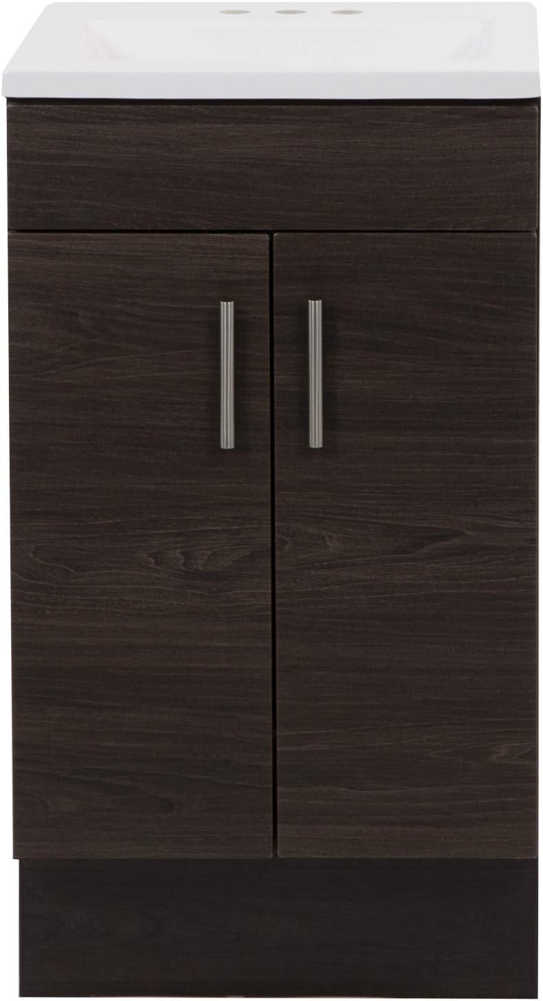 Woodcrafters Home Products Calder Bathroom Vanity with Sink, 18.25" W x 16.63" D x 33.13" H, Elm Ember - - 