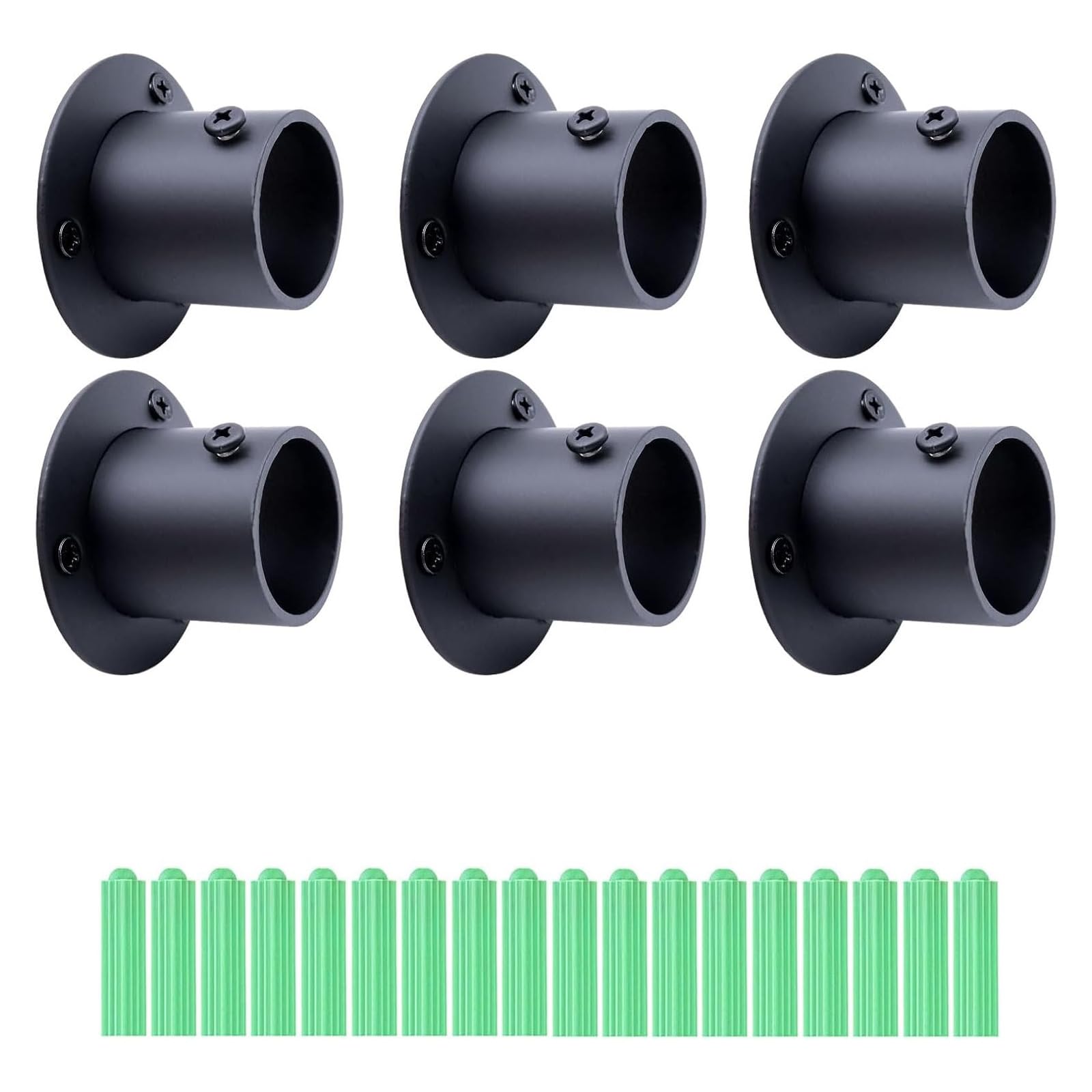 Elnwnnkc Secure Closet Rod Brackets Heavy Duty Stainless Steel for 1-1/4 Inch Wardrobe Shower Curtain Installation Closet Rod End Bracket