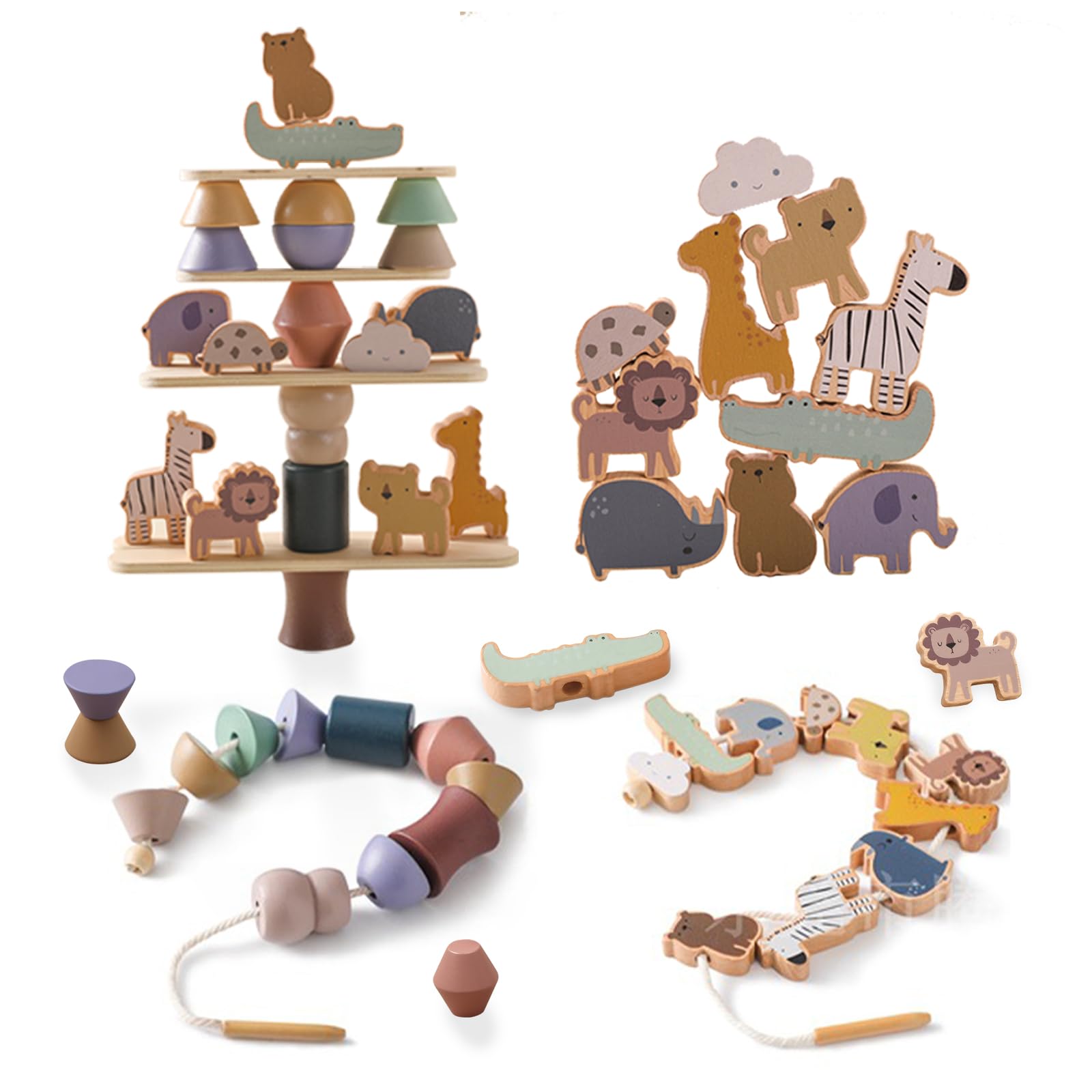 Gioco Montessori In Legno 38 Pezzi – Scatola Forme E Colori Per Bambini 2-4 Anni – Giocattolo Educativo Per Coordinazione E Motricità Fine