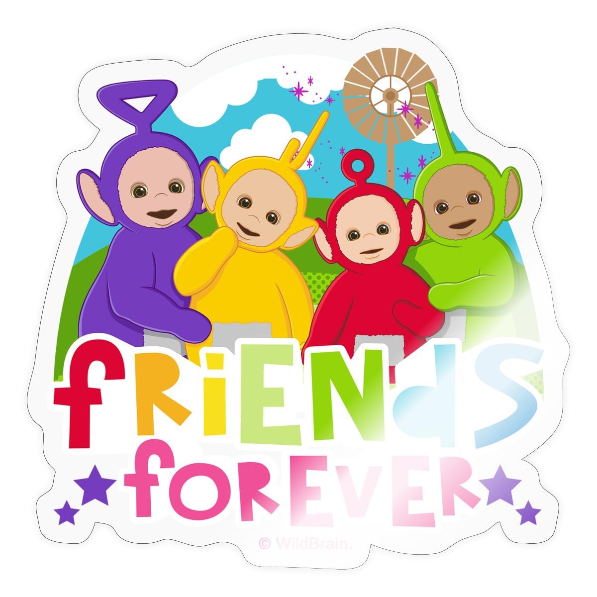 Teletubbies Cute Design Friends Forever Sticker Size S (10 x 10 cm)