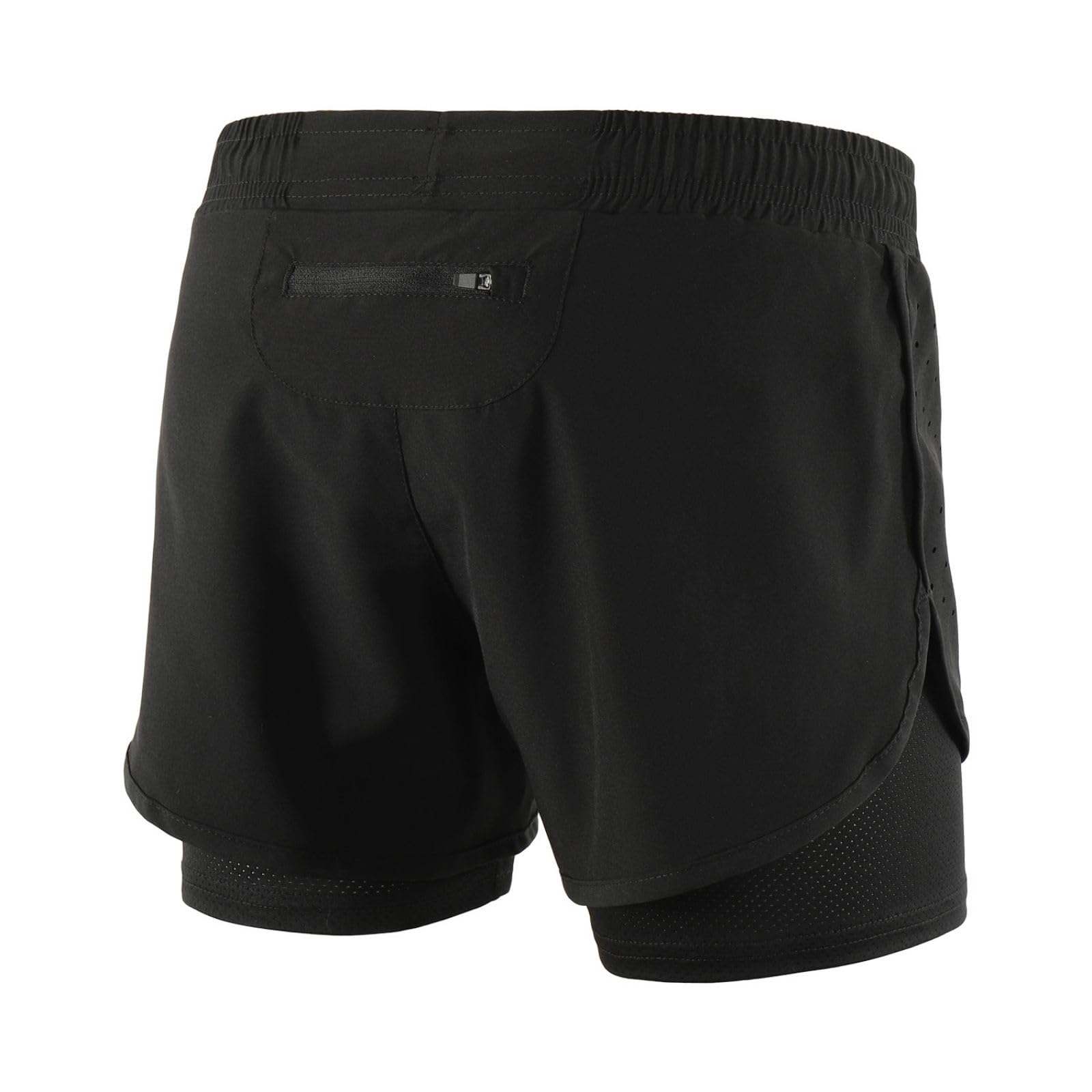 Mesing Sporthose Damen Kurz 2 in 1 Sport Shorts Sommer Schnürsenkel Atmungsaktiv Laufshorts Kurze Hosen für Yoga Workout Radfahren Fitness