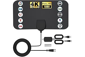 4K HDTV Cable Antenna and Signal Booster for Indoor/Outdoor TV